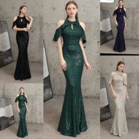 Đầm Dạ hội đuôi cá kim sa bèo vai tko