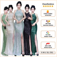 Đầm dạ hội kim sa ôm body tay sợi rớt cao cấp, đầm dự tiệc, đi đám cưới sang trọng đủ size
