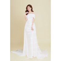 Đầm dạ hội Mia Selena màu trắng thiết kết vai trần dễ thương