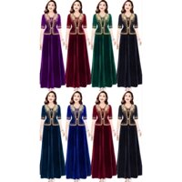 Đầm dạ hội nhung trung niên kiểu vest che bụng cổ nữ hoàng gợn sóng kết đá hoa hồng viền đá tà size lớn 75kg, Đầm nhung