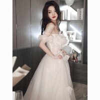 Đầm dạ hội sinh nhật sang trọng nhẹ nhàng phong cách Pháp, váy cưới thoát khỏi, phong cách rừng cao cấp cho phụ nữ, đầm người lớn cao cấp, công chúa tiên