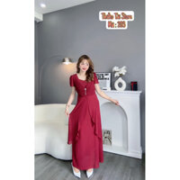 Đầm dạ hội thời trang cao cấp Mã 203 chất liệu vải voan phối thun lụa ý cao cấp size từ 50-62 ký