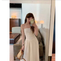 Đầm dài cúp ngực màu trắng