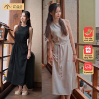 Đầm Dài Sát Nách Meiko 2 Lớp Kèm Belt Dây Tết Tôn Eo Đi Dạo Phố, Đi Coffee, Du Lịch Siêu Xinh [Có Ảnh Thật, Gói Hộp]