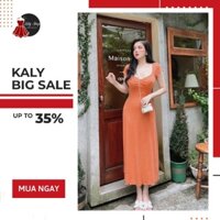 Đầm dài thun nhún ngực nhiều màu dễ thương - Kaly Store