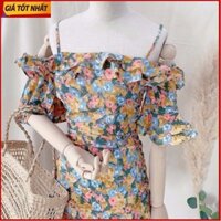 Đầm dáng ôm dự tiệc Đầm 2 dây trễ vai dự tiệc xinh xắn sang trọng