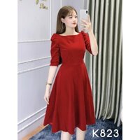 Đầm Dáng Suông Công Sở Ôm Eo - She Loves K823 Màu Đỏ