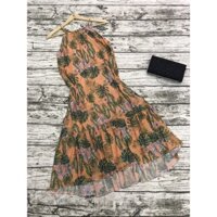 ĐẦM DÁNG SUÔNG | ĐẦM CỔ YẾM HOẠ TIẾT LÁ SIÊU XINH - Kho Sỉ Hà Trần