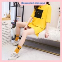 Đầm dáng suông thun dáng dài trẻ trung - VÀNG,XL