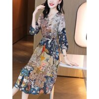Đầm Dáng Suông Trung Niên Dự Tiệc Cao Cấp BigSize M61 Vải Lụa Mềm Mịn Cho Mẹ U40 U50 Có Size Lớn 45-85kg
