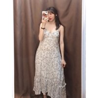 Đầm dây maxi hoa nhí 2 lớp (@nhan_thanhly)