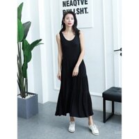 Đầm dây modal cho phụ nữ, đầm vest không tay mùa xuân hè, kích thước lớn, đồ mặc ở nhà, đầm ngủ, đầm dài bánh ngọt
