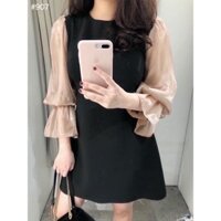 Đầm đen phối tay dài Thật sự đã để khách chờ lâu. rốt cuộc cũng được trình làng cho khách nhà mình mua ạ - Cùng chiêm ng