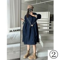 Đầm Denim Búp Bê Nhật Bản Phong Cách Retro Xuân Thu Mới 2023 Dễ Phối Đồ