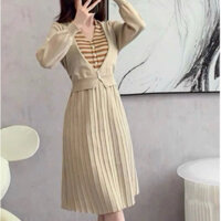 Đầm Dệt Kim Len Mongtoghi Cao Cấp Dáng Xoè Dáng Ôm Có Cổ Thời Trang Phong Cách Lịch Lãm Hàng QC Cao Cấp