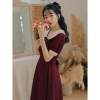đầm đỏ nữ corset suông dáng dài đầm dạo phố nhẹ nhàng xinh nhẹ nhàng đi biển váy liền công sở