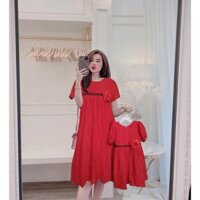đầm đôi mẹ và bé tiệc tùng sang chảnh kèm hoa