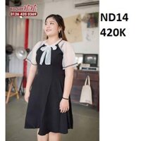 Đầm dự tiệc big size xòe nhẹ tay voan - Đầm bigsize dạo phố ND14