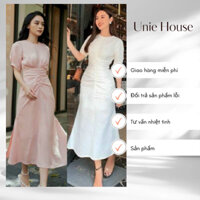 Đầm Dự Tiệc Cổ Tròn Eo Nhún Unie House Fashion Che Khuyết Điểm Vòng Eo SML