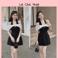 Đầm Dự Tiệc Cổ Yếm Phối Vai Nơ Trắng, Váy Nữ Thiết Kế Sang Chảnh design  Women