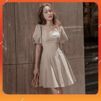 Đầm dự tiệc cưới, Váy dự tiệc nữ màu trắng HQ chất đẹp - thiết kế dáng xòe mang lại sự dịu dàng và sang trọng
