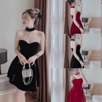 Đầm Dự Tiệc Cúp Ngực Đính Cườm Kèm Vòng Cổ Bigsize Quỳnh Anh Từ 50kg Đến 100kg (M/L/XL/XXL)(Đầm Tết)