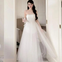 Đầm dự tiệc cúp ngực đính đá phối lưới xòe Mozi Dress