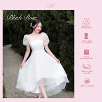 Đầm dự tiệc dạ hội black rose dress có bigsize  thiết kế đuôi cá caocaobycaochen 2 màu đen trắng