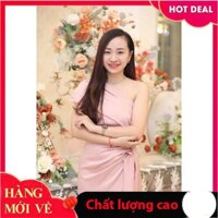 Đầm dự tiệc Đầm xẻ tà lệch màu hồng bánh bèo V1231 Mie Design kèm ảnh thật S M L  KJOCDZV9