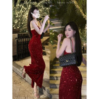 Đầm Dự Tiệc Đính Đá Xẻ Tà