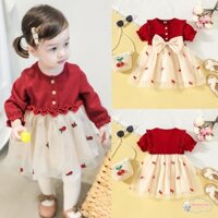 Đầm Dự Tiệc Đính Nơ Xinh Xắn Thoải Mái Cho Bé Gái