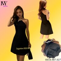 Đầm dự tiệc ôm body đen quyến rũ viền chuỗi cổ yếm Emily Dress đi biển dự tiệc cao cấp size S M L bigsize đi biển dự tiệ