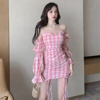 Đầm dự tiệc ôm body trễ vai mini Emilyshop
