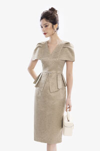 Đầm dự tiệc peplum tay chờm dáng ôm