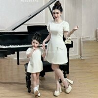 [Đầm Dự Tiệc] Set váy đôi mẹ và bé từ 1-5 tuổi đầm/váy MINA DRESS cổ kết đá tay bồng MOGIHOUSE