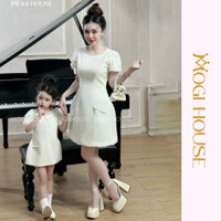 [Đầm Dự Tiệc] Set Váy Đôi Mẹ Và Bé Từ 1-5 Tuổi, Đầm/Váy Thiết Kế MINA DRESS Cổ Kết Đá, Tay Bồng MOGIHOUSE