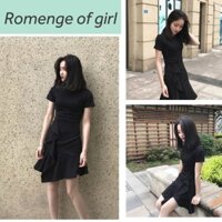 Đầm Đuôi Cá Họa Tiết Bèo Nhún Chiết Eo Nữ Tính Sun.z  ྇ ་