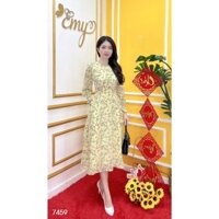 Đầm EMY EM7459 Xoè Hoa Nhí Vàng