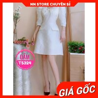 ĐẦM GẤM NƠ SIÊU XINH TS324 ⚡ẢNH THẬT⚡ HÀNG ĐẸP⚡ ĐẦM NỮ ĐI TIỆC ⚡ ĐẦM NỮ ĐƠN ĐƠN GIẢN ⚡ ĐẦM GẤM CAO CẤP