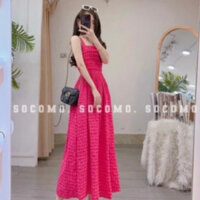 Đầm hai dây bản to caro
