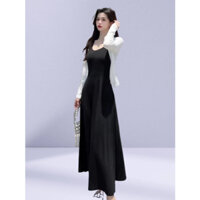đầm hai dây bản to thun tăm maxi dài dáng xòe gb (ruby)