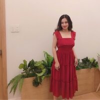 Đầm hai dây bản to