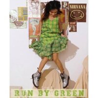 Đầm Hai Dây Maxi Chân Váy Xoè Xanh TARTAN - Tartan Dress SE Green Tartan Pattern - M