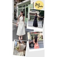 Đầm hai dây maxi suông dài Hai màu, Váy Yếm Nữ Tiểu Thư Dáng Dài Siêu Nữ tính