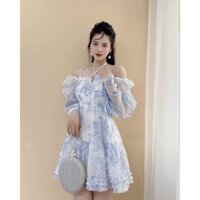 Đầm hoa 2s rớt tay ngực bochun châ bèo