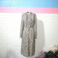 Đầm hoa dáng dài, váy vintage hoa đẹp chất von size dưới 55kg