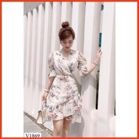 Đầm hoa dự tiệc váy xoè, đầm thiết kế đuôi cá sang chảnh, đầm voan tầng tay lở cao cấp - Hia Store