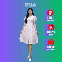 Đầm hoa nhí cổ phối ren tay phồng size bigsize RYLA R127