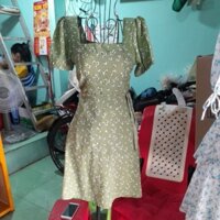 đầm hoa nhí màu xanh lá