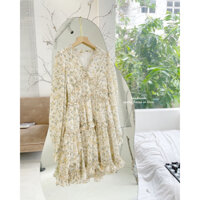 Đầm hoa nhí tay dài - Voan Hàn ( Ảnh chính chủ của shop)